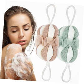 Vaguelly Elastic Bathing Accessories Set 2 Pack Bath Loofah Sponges Body Wash Puff for Women Men