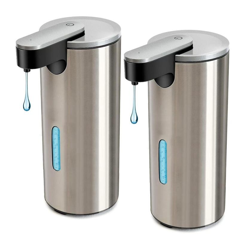 Stainless Steel Automatic Soap Dispenser, 2 Counts Touchless Electric Sensor