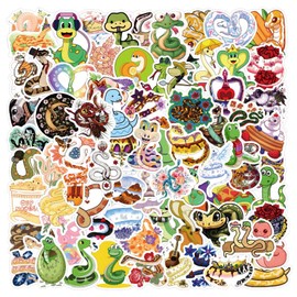 100 PCS Stickers for Snake Water Bottle|Vinyl Waterproof Sticker for Laptop Skateboard Phone Car Decals for Teens Adults for Party Favors Supplies Decor (Snake Stickers)