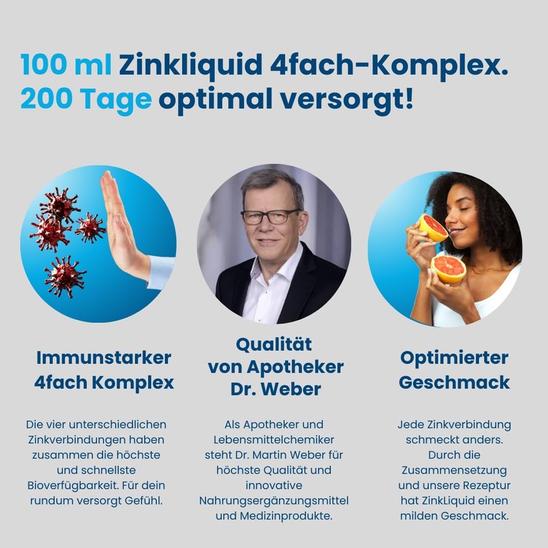 ZinkLiquid - 100 ml Zinc Drops High Dose Flavour-Optimised Zinc