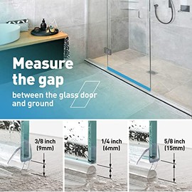 Shower Door Bottom Seal, 2 PCS 3/8" x 36" Shower Door Sweep for 3/8 Inch Glass, Frameless Glass Shower Door Seal Strip, Stop Shower Leaks and Create a Water Barrier