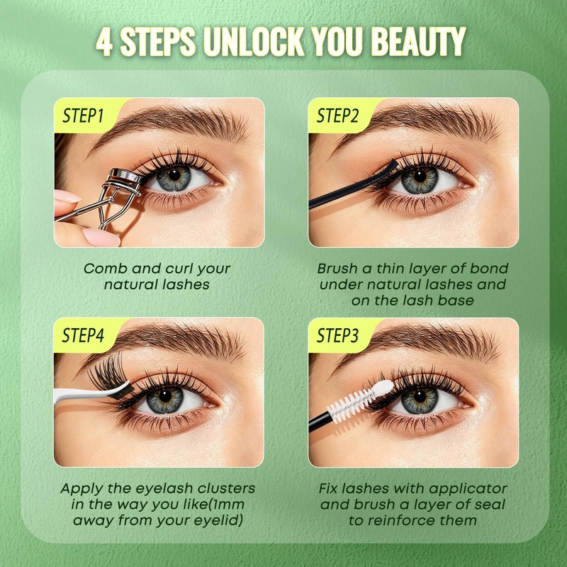 Enchantress Lash Clusters Kit 8–14mm Short Fluffy Wispy Eyelash Clusters