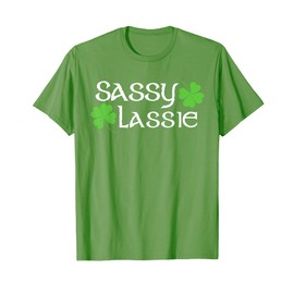 CAT St Patricks Day Sassy Lassie Funny Women T-Shirt