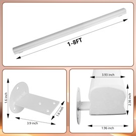 Wooden Handrails, 1-14ft Non-Slip Staircase Handrail,Wall Mounted Barrier-Free Staircase Grab Bar for Elderly, for Home Garden Corridor Lofts Kindergarten Guardrail Decking Railings (5FT)