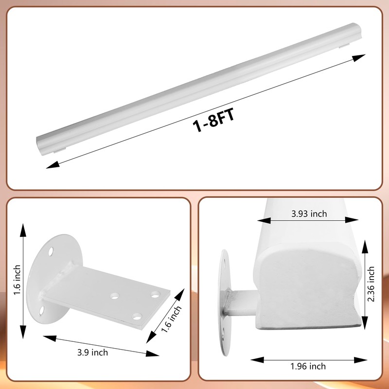 Wooden Handrails, 1-14ft Non-Slip Staircase Handrail,Wall Mounted Barrier-Free Staircase Grab