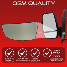 Side View Blind Spot Mirror Replacement for Ford 2015 Transit T150 T250 T350 Van Left/Drivers or Right/Passengers | Accessories by Utopicar (Left)