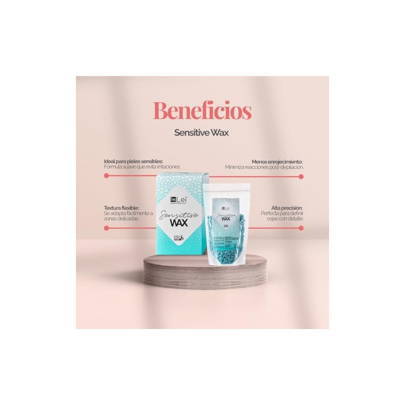 InLei® Sensitive Wax – Cera Profesional para Depilación Facial, Ideal