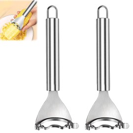 Gzcnsel Stainless Steel Corn Peeler, ​Magic Corn Cob Stripper Tool - Corn Peeler for Corn On The Cob, Removes Kernels from Corn Cobs in Seconds, Kitchen Gadget (Set of 2)