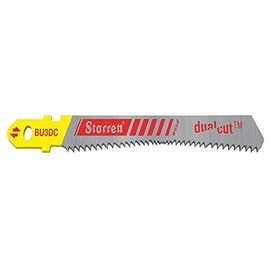 Starrett Dual Cut Jigsaw Blades - 2 Pack BU3DC-2 Wood Cutting Unified Shank Bi-Metal Saw Blade Set for Straight Curved Cuts - Compatible with Bosch Dewalt Hitachi Festool Milwaukee, Black