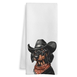 WOTYPU Funny Dachshund Gifts Kitchen Towels, Dachshund Gifts for Women Dish Tea Towel for Kitchen Decor, Dachshund Gifts Hand Towels for Bathroom Decor, 16X24 Inch