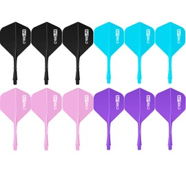 CyeeLife 12Packs Dart Flights and Shafts in one Part 2BA, Integrated Plastic Accessories kit