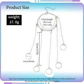 Snowtain Vintage Open Finger Ring with Chain, Punk Ring Bracelet for Men and Women, Layered Finger Ring Bracelet, Silver Slave Bracelet (Silver), Metal