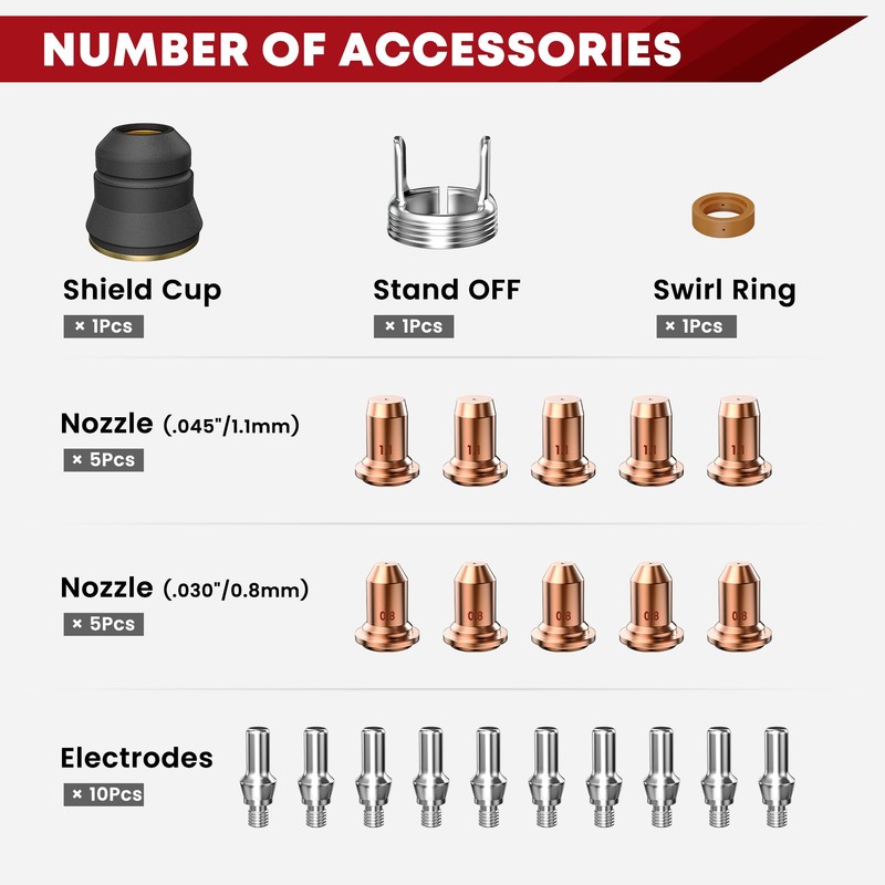 SILATU 23pcs IPT60 IPTM60 IPT40 PT40 Plasma Cutter Torch Consumables
