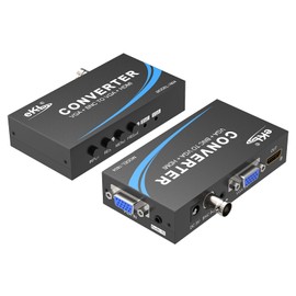 eKL AV/BNC + VGA to VGA + HDMI Converter with 3.5mm Audio Port for PC Laptop Display Computer Mac Projector