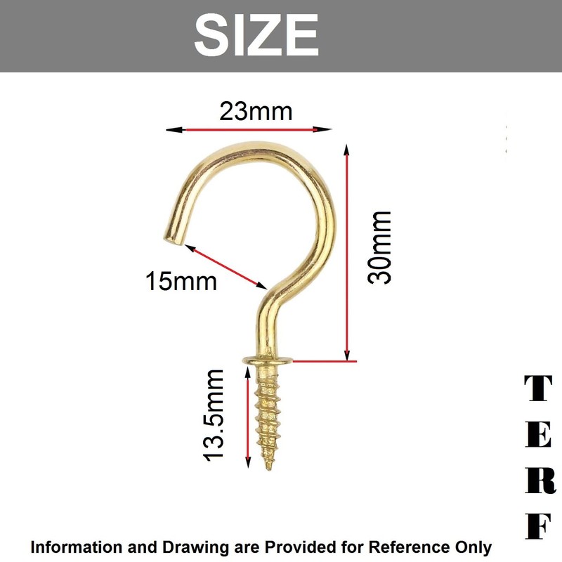 TERF® 30mm Round Bend Shoulder Cup Hook Screw 30mm (1.18