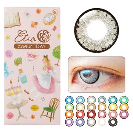 エティア-クールワンデー-全23色【1箱6枚入り】宝石発色の2次元カラコン ダイヤモンド -0.00 度なし