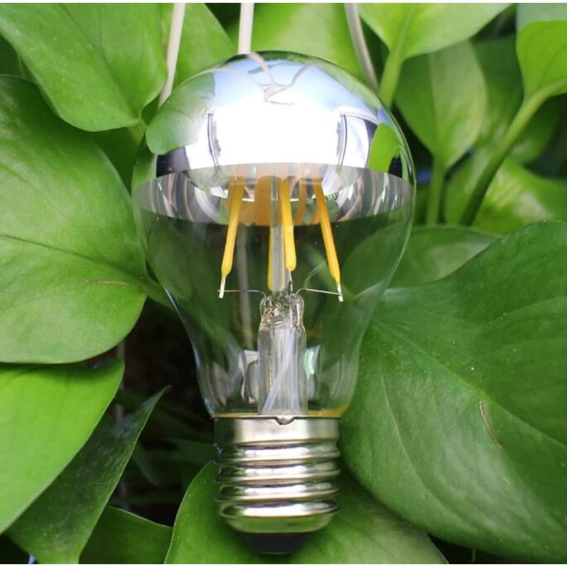 A60 Half Chrome Light Bulbs 3Pack 4 Watts(40W Equivalent)E27 Base