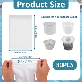 Pool Skimmer Socken, 30 Stück Schwimmbad Skimmer Filter Sieb Netz Wiederverwendbar Schwimmbad Skimmersocke Filtersocken für Skimmer Teich Reinigung Schmutz und Blättern
