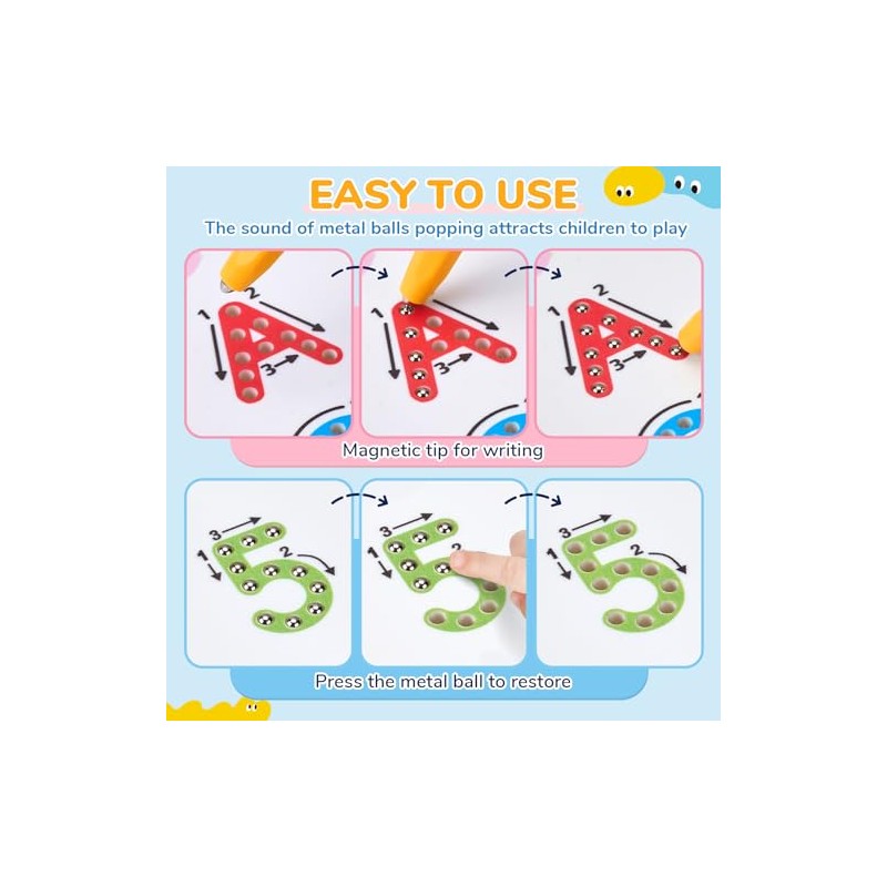 JoyCat Magnetic Letter and Number Tracing Board Set, Double Sided