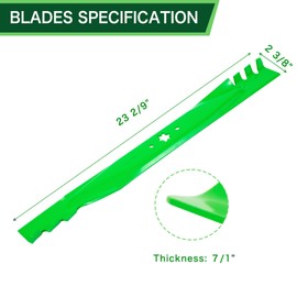 2 Pack 942-04290-X 46 inch Mower Mulching Blade for MTD Cub Ca det XT1-46 XT2 LT46 LTX1045 LTX1046 46'' Deck Mower Replace for 942-04290 942-04290-X 742-04244 942-04244 742-04290 (Toothed Mulching)