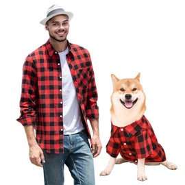 Harbyel Dog Shirts Plaid Dog Shirt Dog Clothes for Small Medium Large Dogs Owner and Pet Shirts are Sold Separately