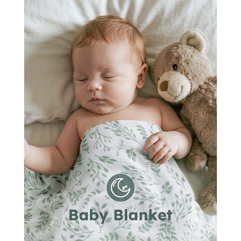 Yoofoss Muslin Swaddle Blankets, Organic Baby Blankets, 47 x 47