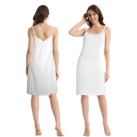 Trifolium Premium Cooling Full Slip for Women Petticoat 23 Inch White UK 10-12 Factory Label M (1839-23IN-10-12-M-WT)