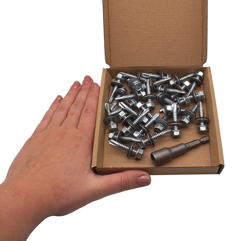SKIR'CO (Pack of 30) Zinc Plated Roofing Screws 6.3 x