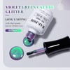 Deep Violet Green Glitter Cat Eye Gel Nail Polish with