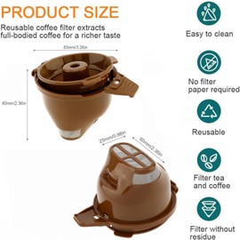 Reusable Single Serve Coffee Filter Capsules 2PC, Coffee Pods Coffee Brew Baskets for FlexBrew Coffee Maker Models 49974 49975 49976 49979 49950 49966 49957 49954 49947 49940 Filter Part