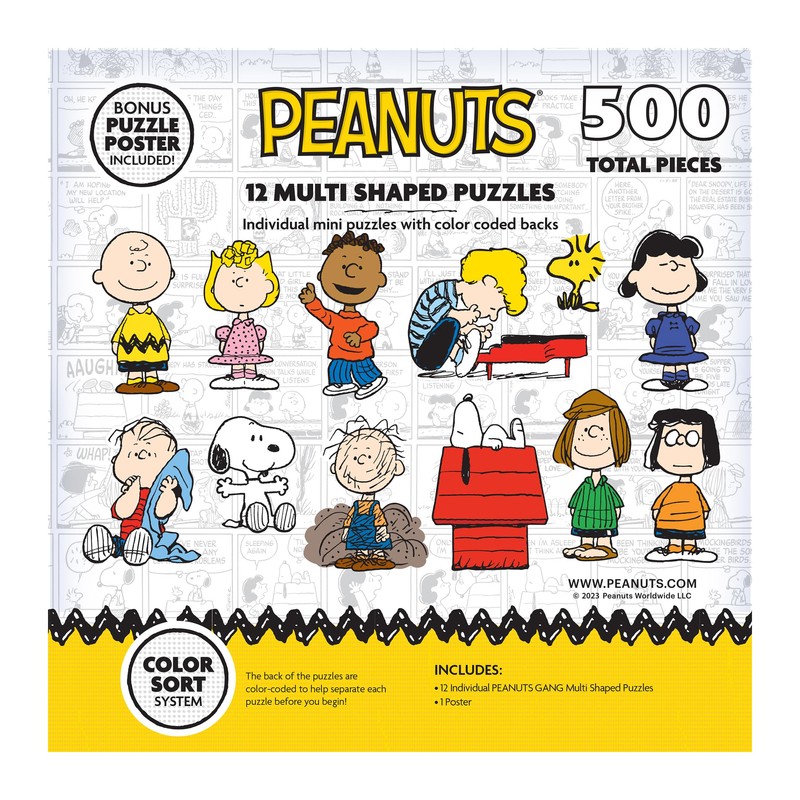 RoseArt - Mini Shaped - Peanuts - 500 Piece Jigsaw