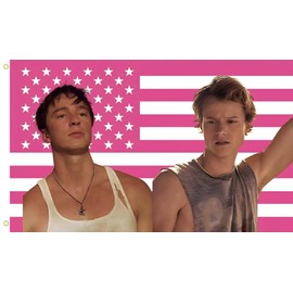 WENWELL JJ and Rafe USA Flag Tapestry - Funny Pink OuterBanks America Flag 3x5 Feet,Polyester Banner for College Dorm Room Bedroom Outdoor Parties Decor with Brass Grommets