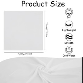 COMNICO Headscarf Satin Hair Scarf for Women Neckerchiefs Square Like Silk Bandana Hair Wrap Scarf for Sleeping (27.5 Inches), White