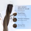 DOORES Micro Human Hair Extensions Loops Real, Balayage Dark Brown