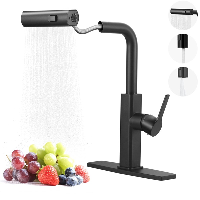Kitchen Faucet with Pull Down Sprayer: ALEASHA Waterfall Kitchen Faucet