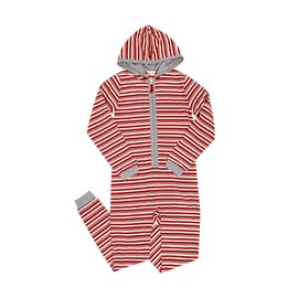 Burt's Bees Baby - Jumpbees, Mono Familiar a Juego, Mono de una Pieza con Capucha y Cremallera Frontal, Raya Menta, 3 Años