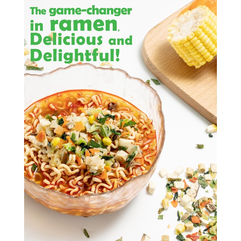 Dried Ramen Toppings Vegetable Mix 14oz, 12 Veggie Blend with