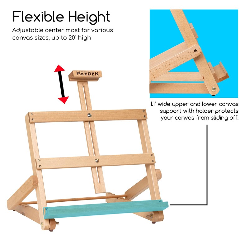 MEEDEN Heavy-Duty H-Frame Tabletop Easel: Adjustable Studio Desktop Easel for