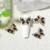 editTime Metal Alloy Nail Charms Rhinestones Kit 3D Gold Silver