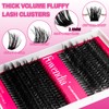 Fowendia Lash Clusters Kit Fluff 80D 100D Individual Lashes D