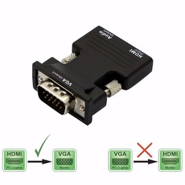 FANTIA HDMI to VGA Adapter, 1080P 60Hz, with 3.5mm Audio Cable, Compatible for Laptop Computer to TV Projector Monitor