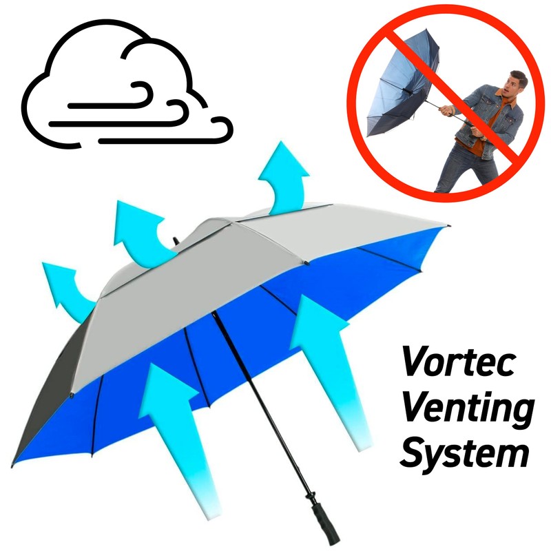 SunTek 68” Golf Umbrella, Windproof & Waterproof Umbrellas with Vented