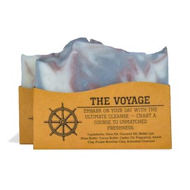 Compass Soap The Voyage | All Natural Bar Soap for Men & Women | Body & Face Soap Bar for Women and Men | Minimalist & Gentle Lather | Natural Bath Soap, Paraben & Phthalate Free | 5 oz, Pack of 2