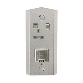 Knightsbridge SKR0013 Vertical Power Station - Single 13A Socket + Twin USB (2.4A) and 3W Bluetooth Speaker