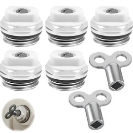 Pack of 5 bleed valves, radiator valves, heating valves, vent keys, suitable for most radiators, not easy to break, easy to vent