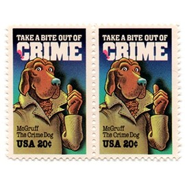 USA Postage Stamp Pair Of Stamps 1984 McGruff The Crime Dog Issue 20 Cents Scott #2102