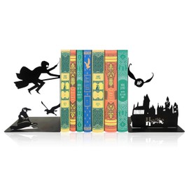 Black Magic Book Stopper - Decorative Bookends for Bookshelf - Unique Gifts for Family Friends Kids, Study Room Home Office Decor