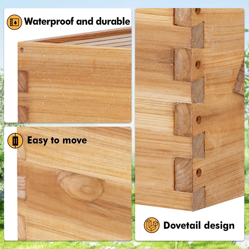 ThxBees 5 Frame Nuc Beehive Kit, Complete Bee Hive Nuc