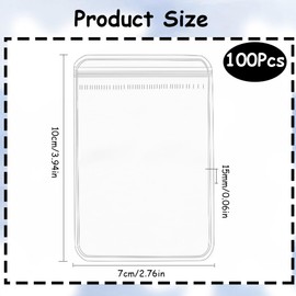 SOFPLATE 100Pcs 2.8 X 4 Inch PVC jewellery Bags Clear Plastic jewellery Bags Self Seal Ziplock Pouch Organizer Anti Tarnish Transparent Packing Storage Bags for Holding Bracelet Ring Earring Necklace