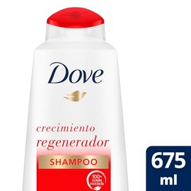 Dove Shampoo Crecimiento Regenerador para el cuidado del cabello extremadamente frágil y dañado, 675 ml